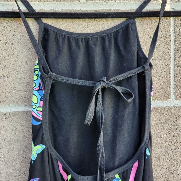 y2k vibe neon butterfly glow in the dark rave halter neck mini dress - Picture 5 of 9